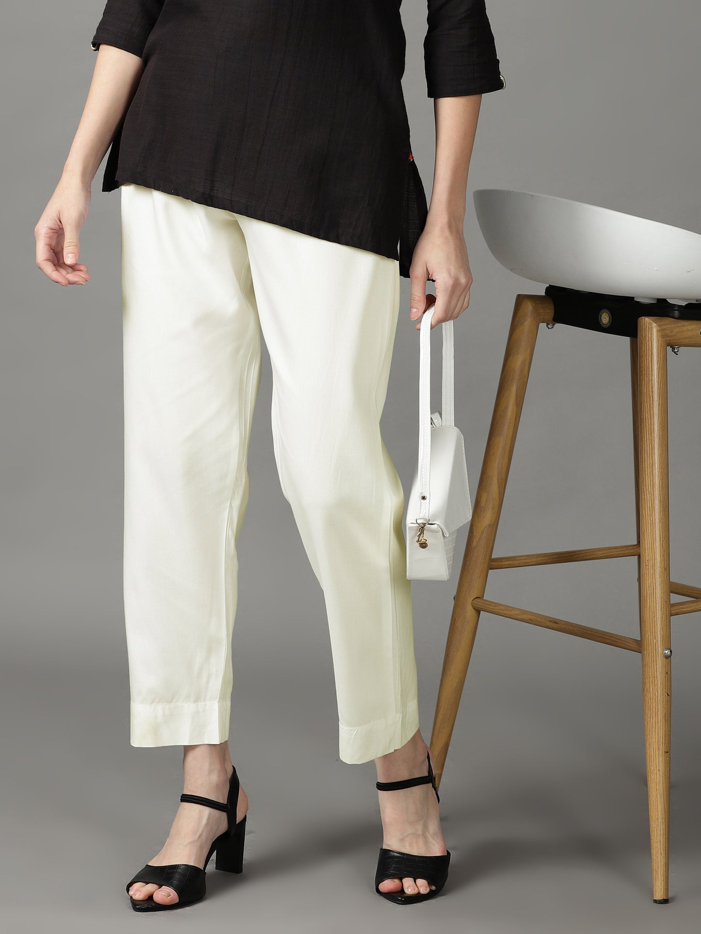 Cream Palazzo Pants