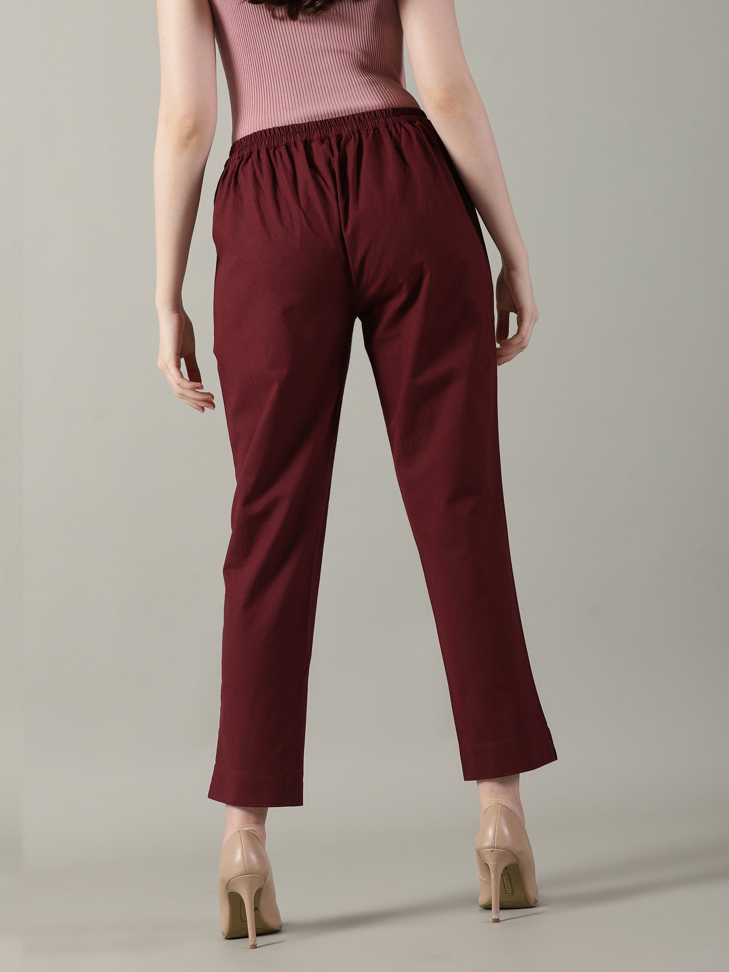 Maroon Everyday Cotton Pants