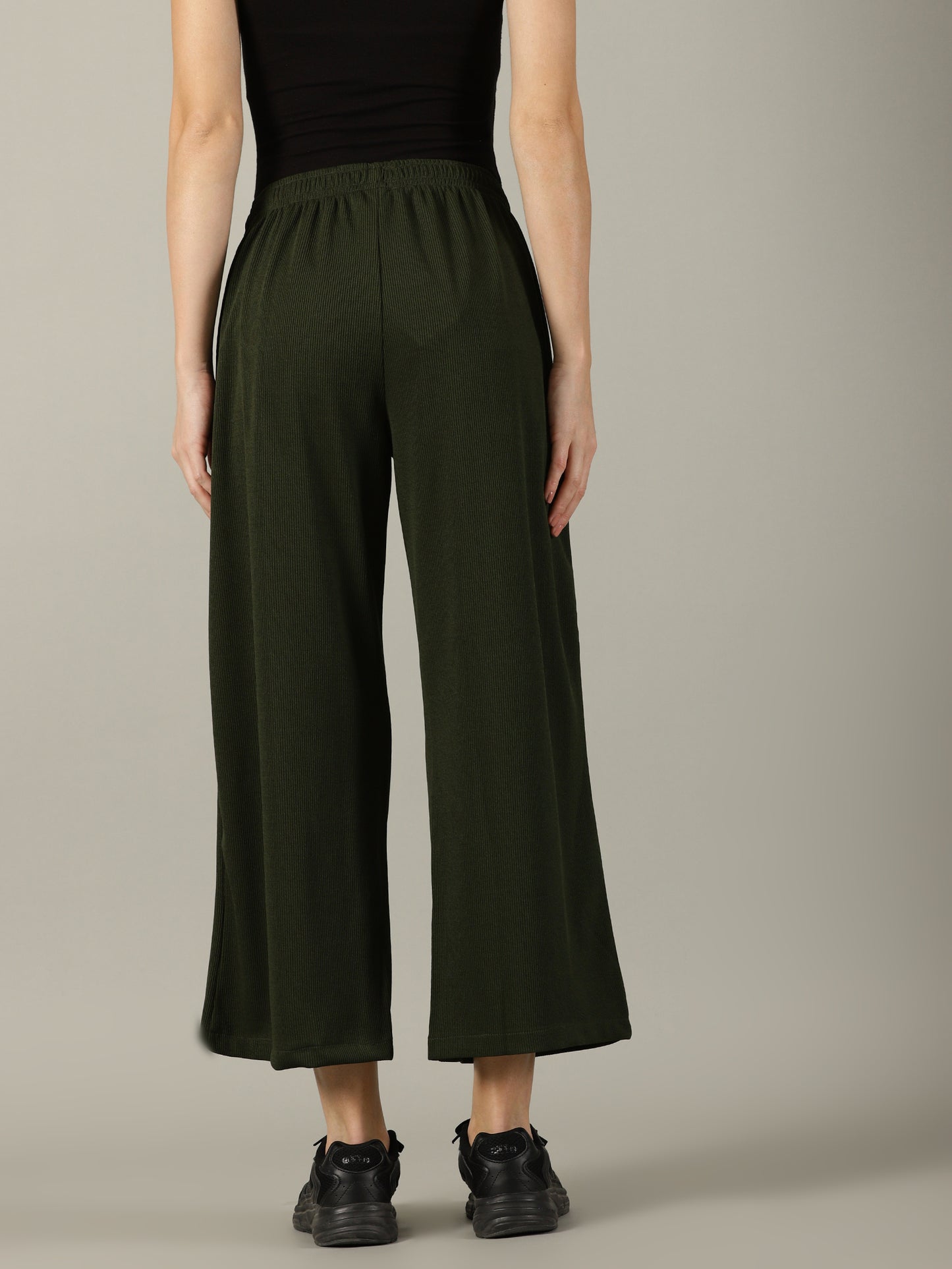 Olive Stretchable Culottes with Pockets