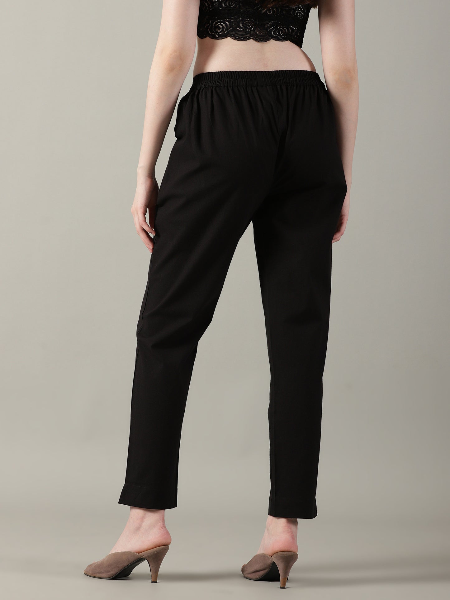 Black Everyday Cotton Pants