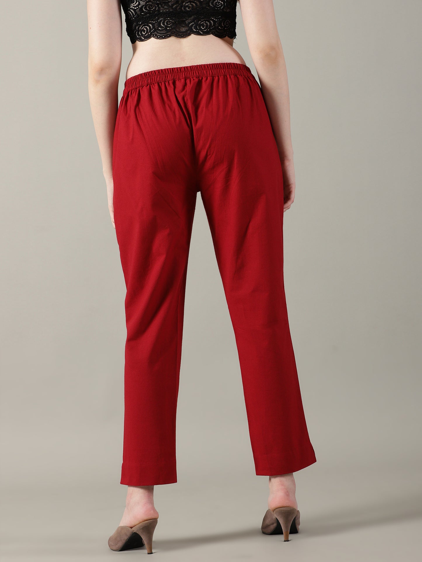 Red Everyday Cotton Pants
