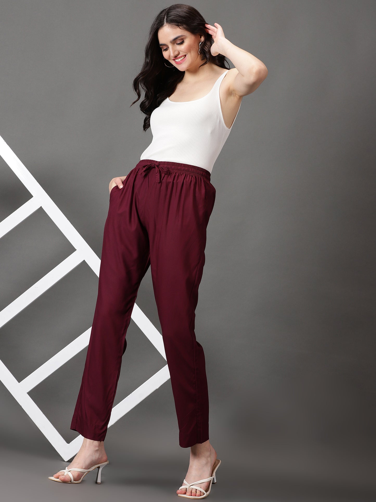 Maroon palazzo pants