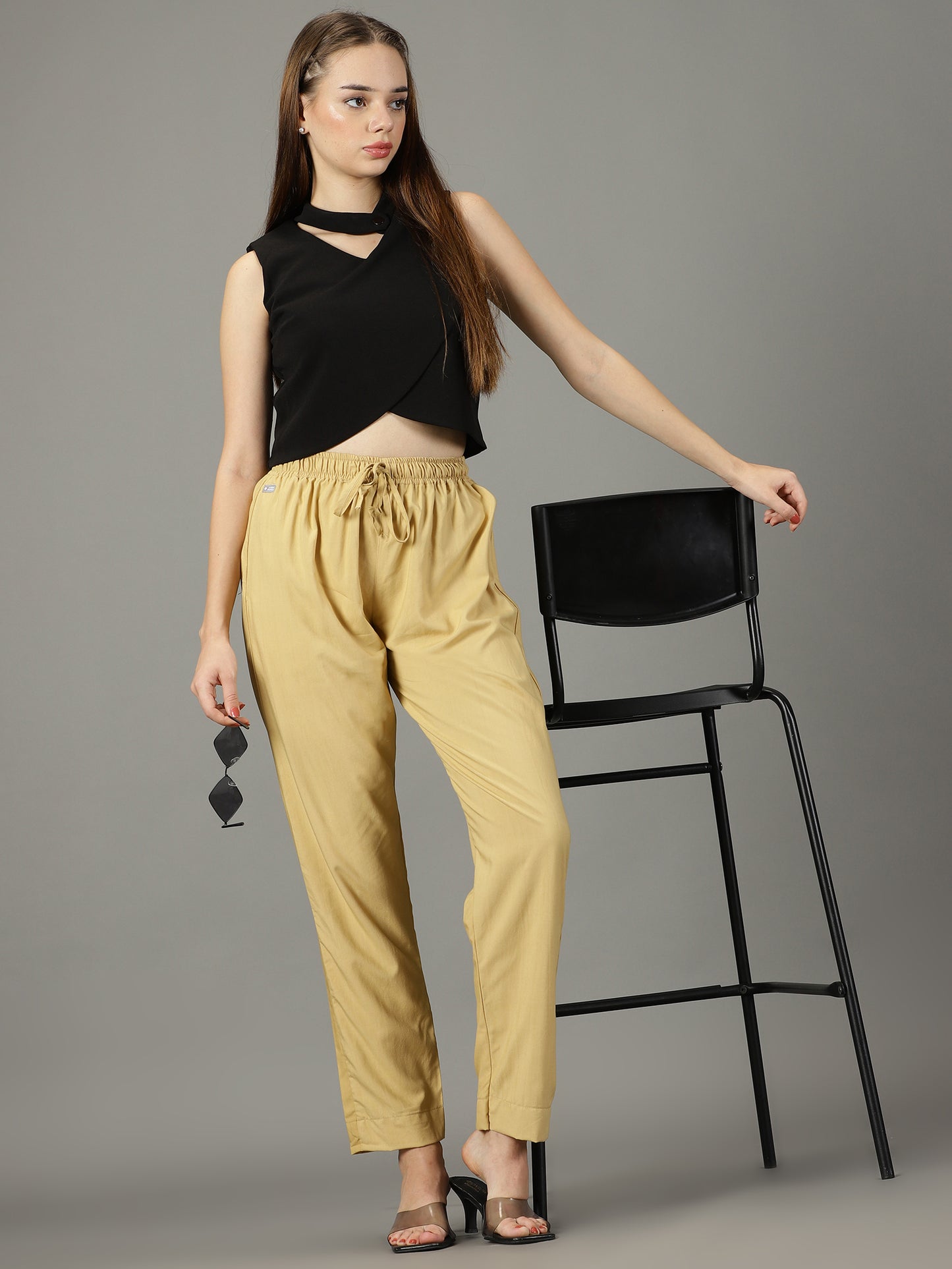Beige Palazzo Pants
