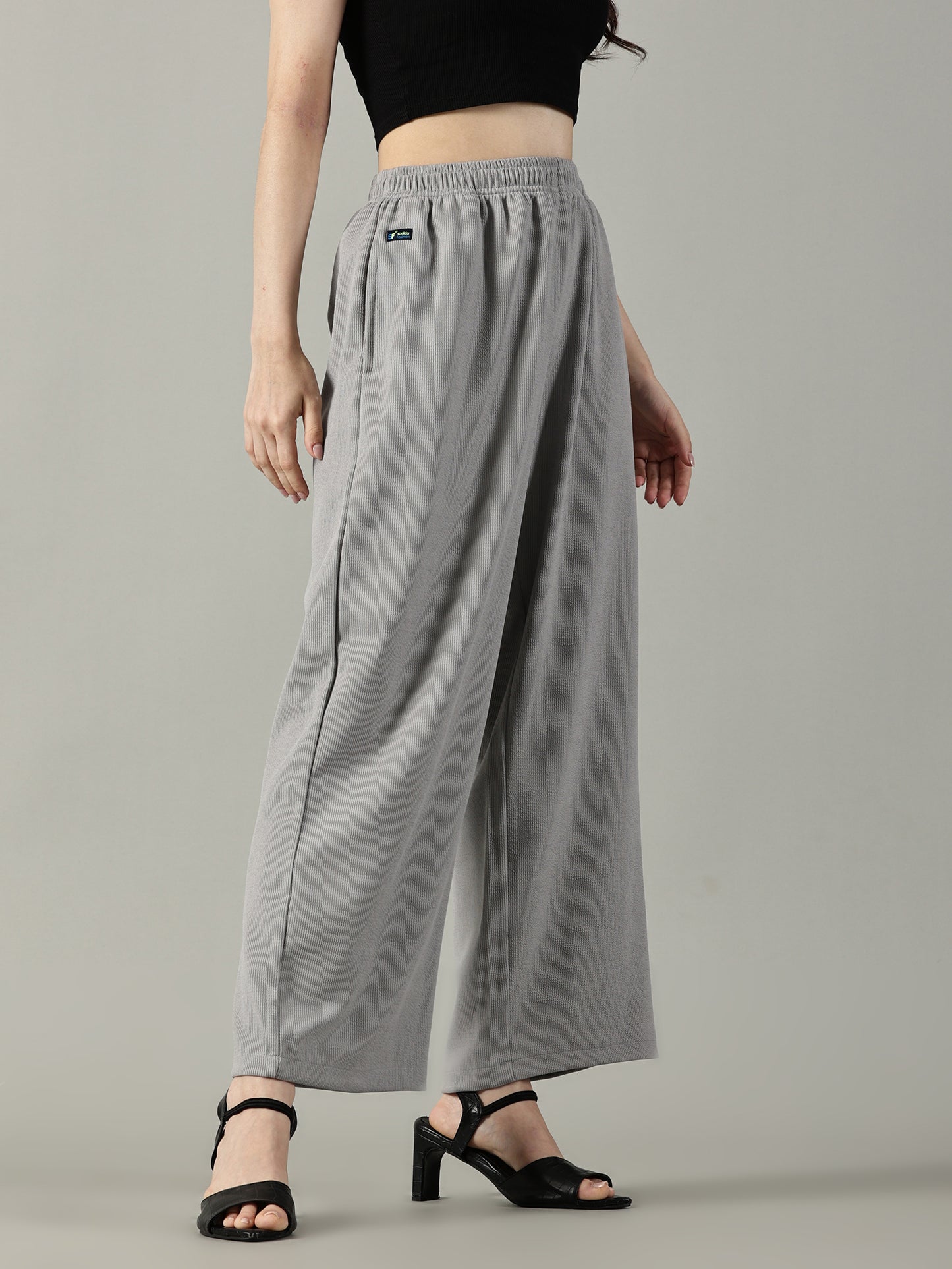 Light Grey Stretchable Culottes with Pockets