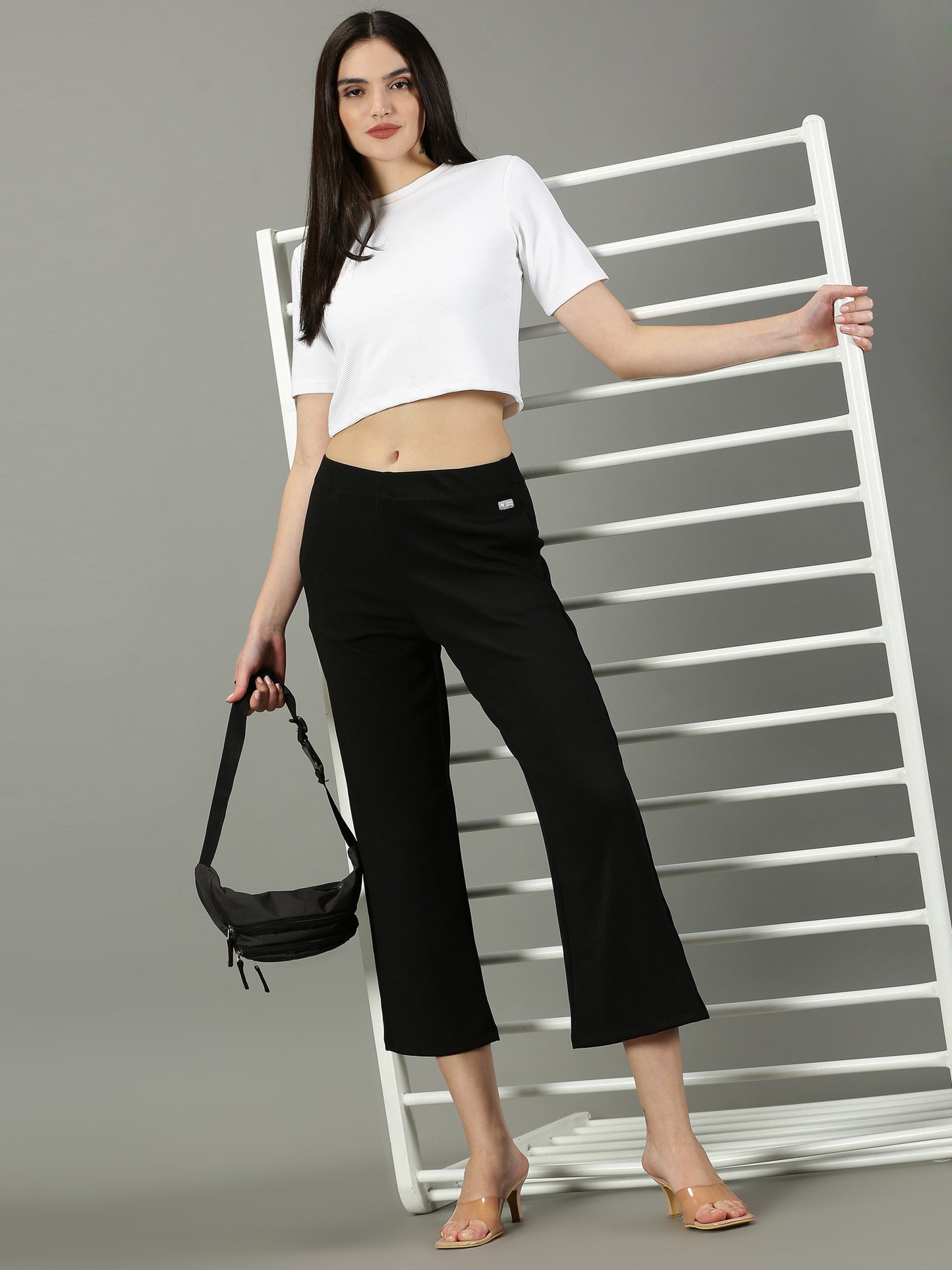 Black Stretchable Culottes with Pockets