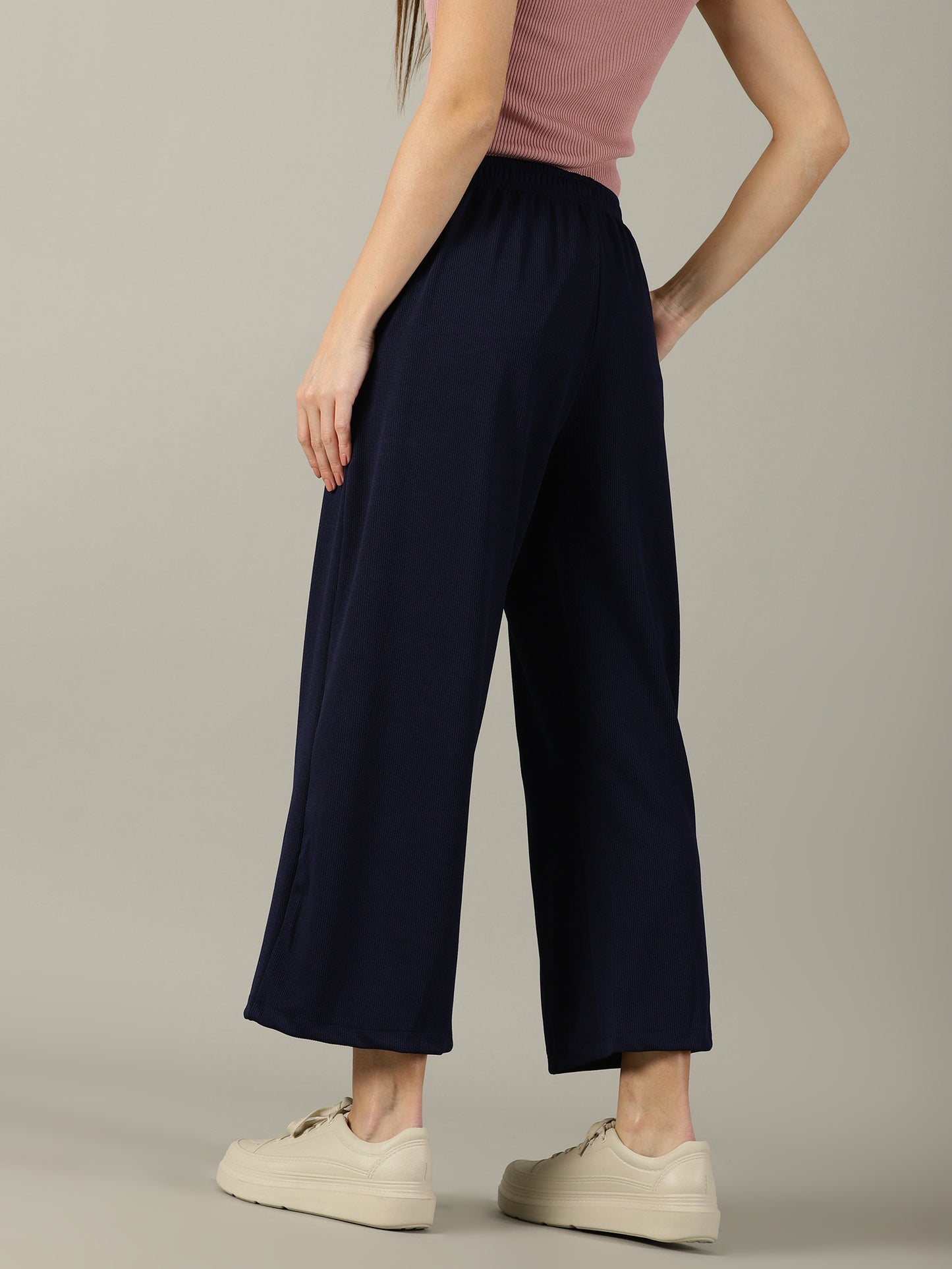 Navy Stretchable Culottes with Pockets