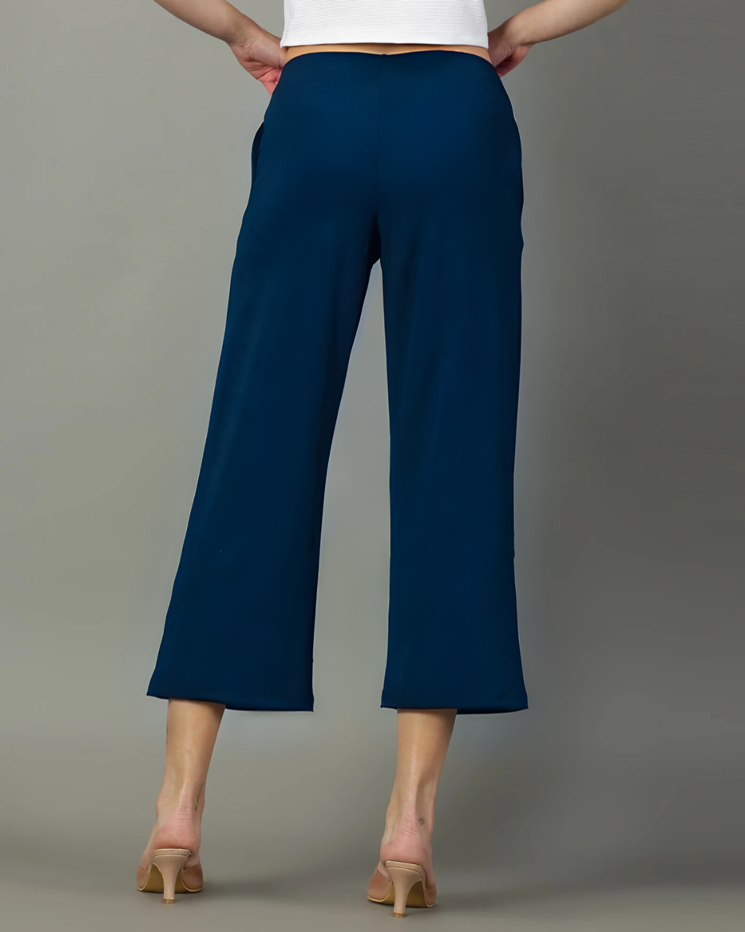 Dark teal Stretchable Culottes with Pockets