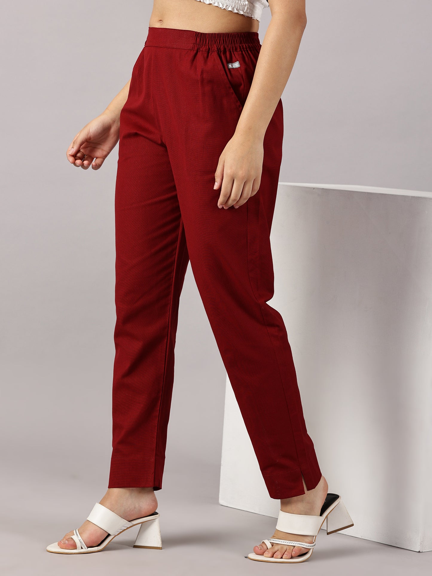 Maroon Comfy Cotton Pants