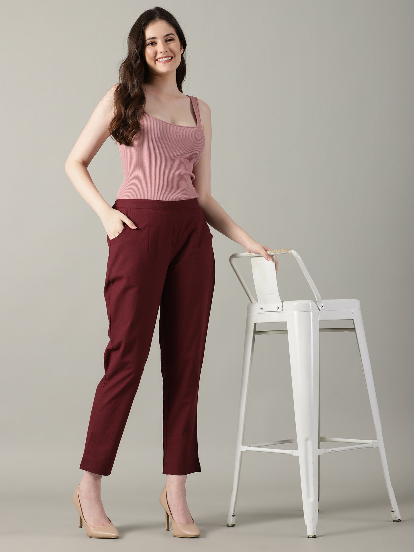Maroon Everyday Cotton Pants