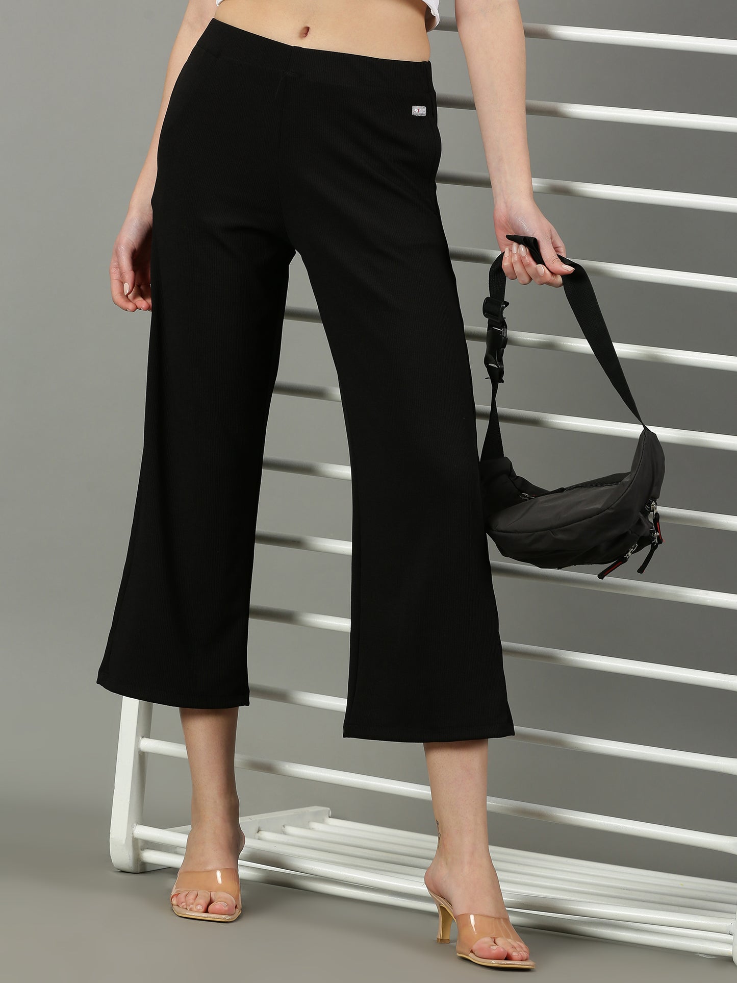 Black Stretchable Culottes with Pockets