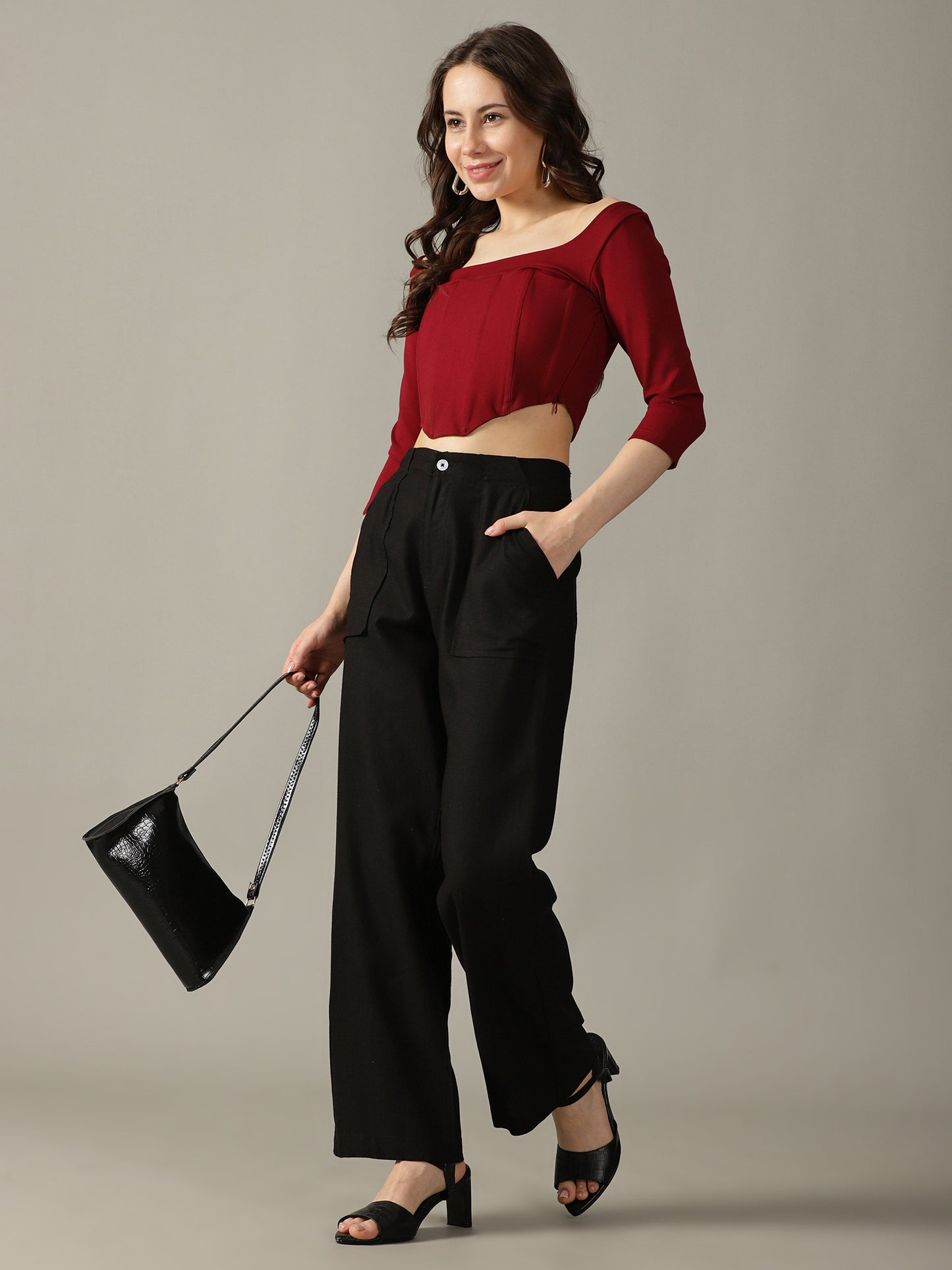 Black Wide Leg Linen Trousers