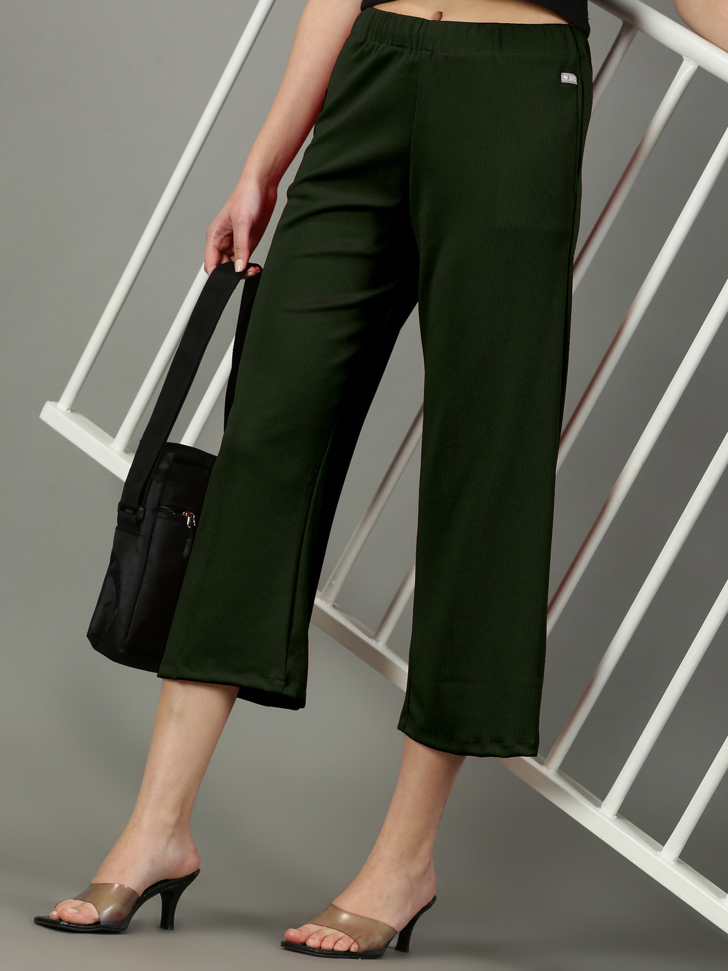 Olive Stretchable Culottes with Pockets