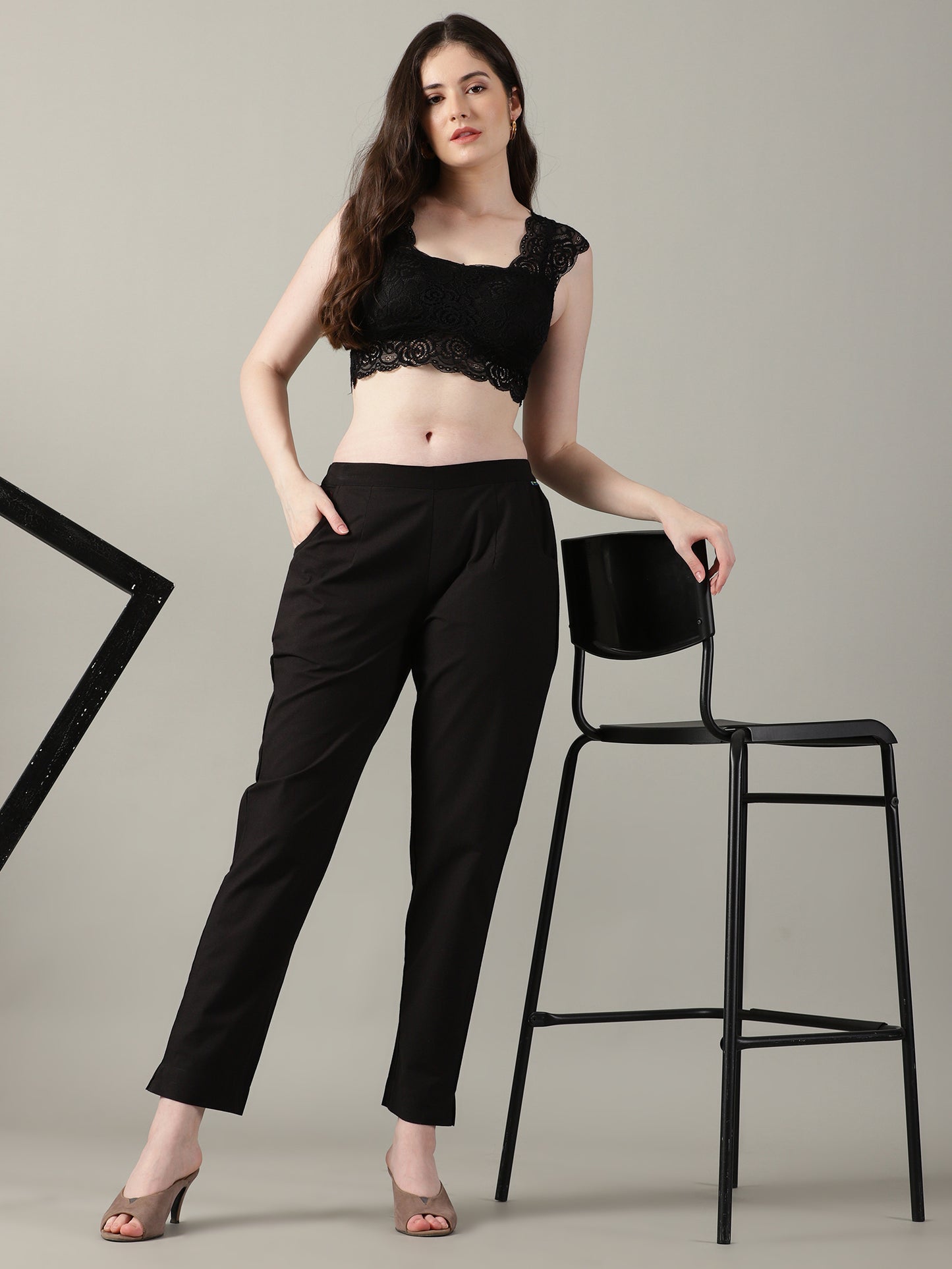 Black Everyday Cotton Pants