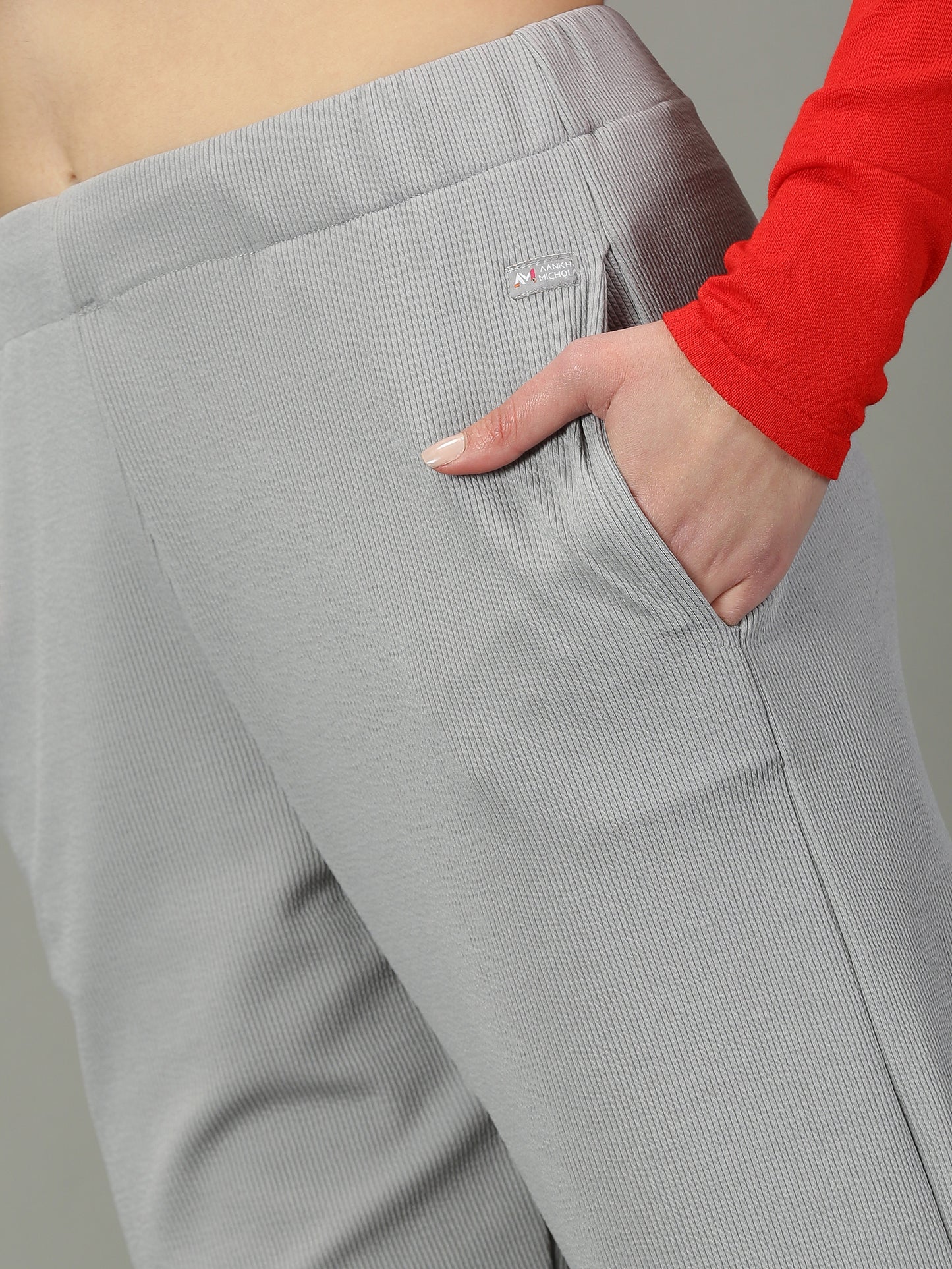 Light Grey Stretchable Culottes with Pockets