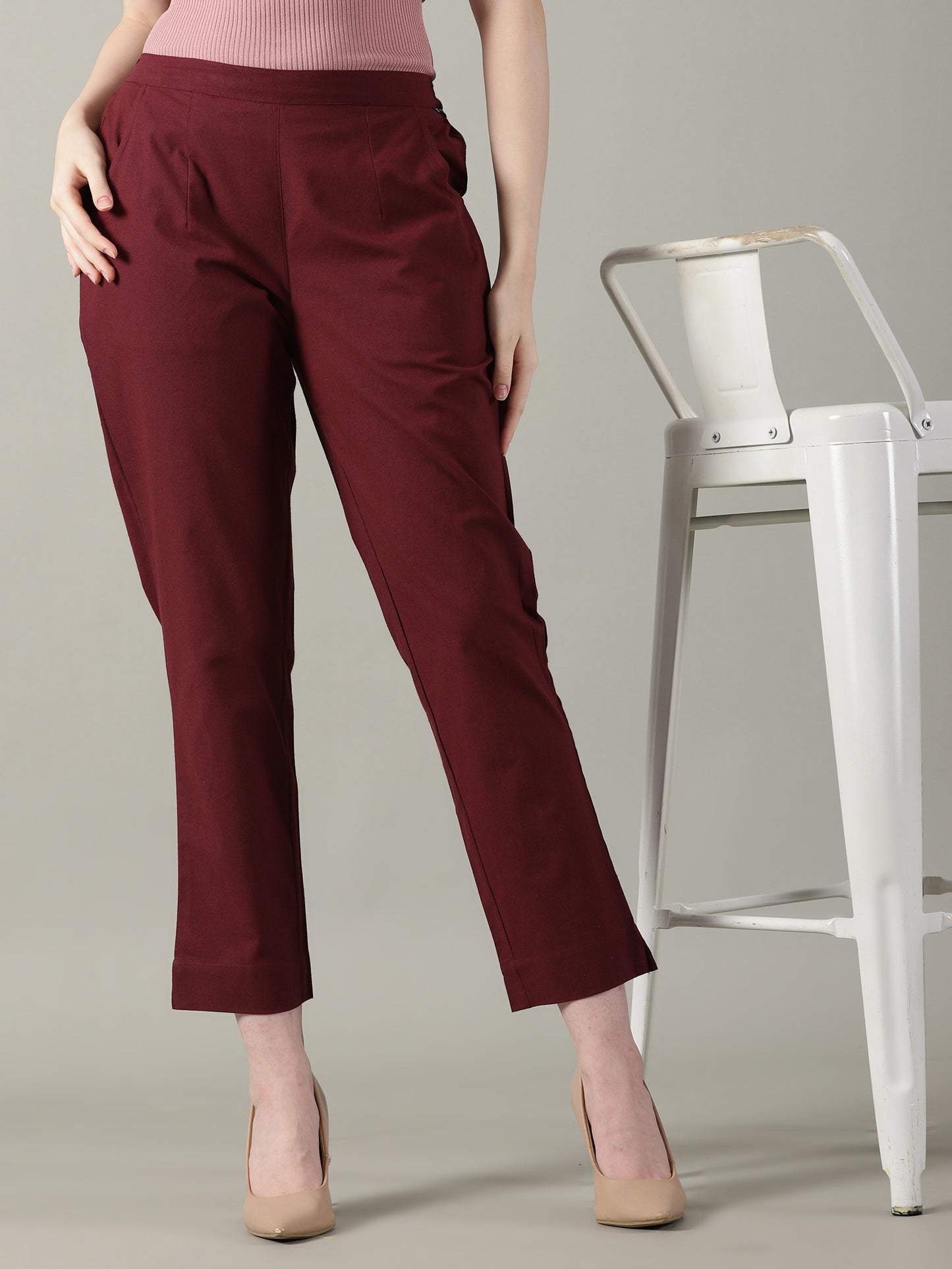 Maroon Everyday Cotton Pants