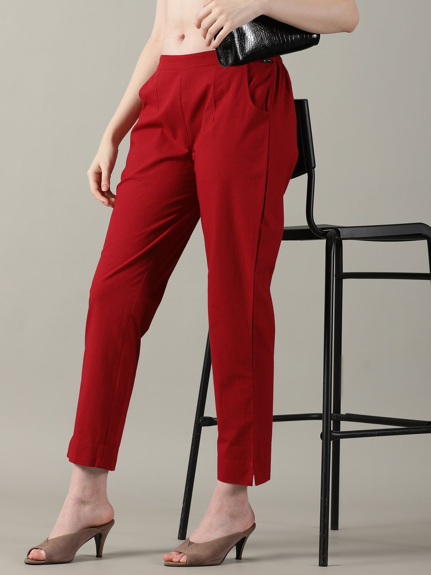 Red Everyday Cotton Pants