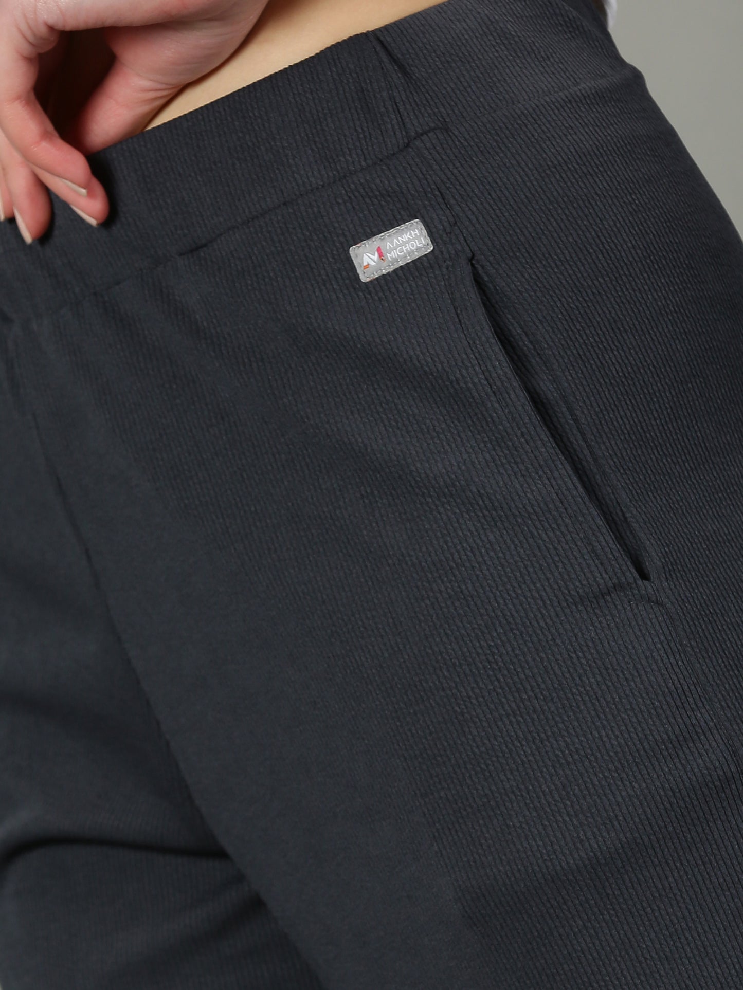 Dark Grey Stretchable Culottes with Pockets