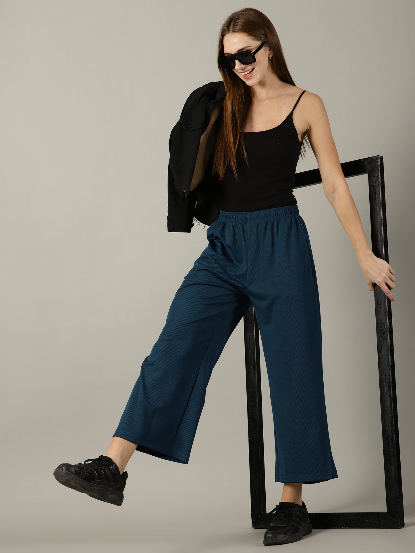 Dark teal Stretchable Culottes with Pockets