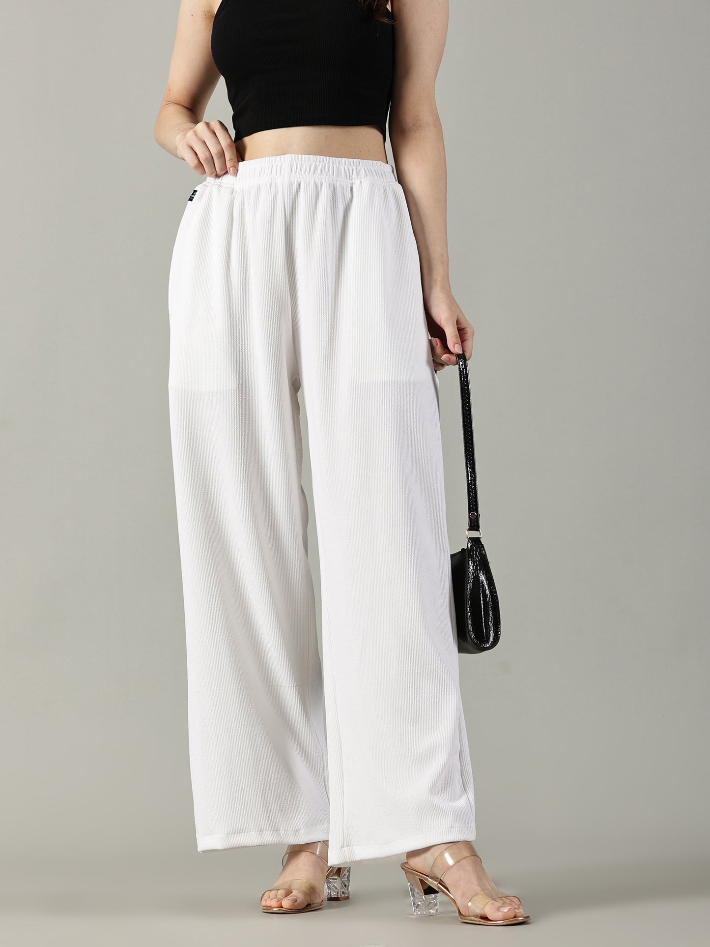 White Stretchable Culottes with Pockets