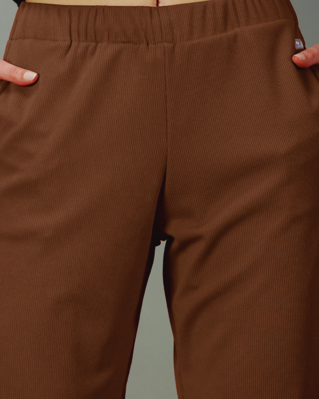 Light Brown Stretchable Culottes with Pockets