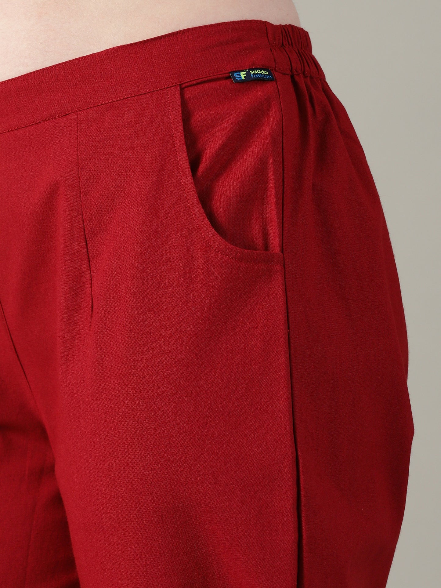 Red Everyday Cotton Pants